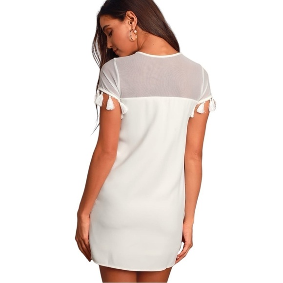 Lulus Iced Latte White Shift Women's Mini Dress XS - Picture 4 of 15